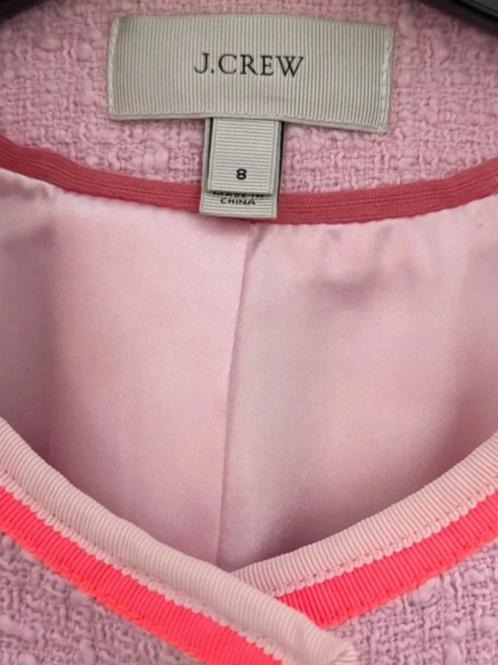 J.Crew Pink & Coral Tweed Boxy Lady Stye Blazer Jacket 8